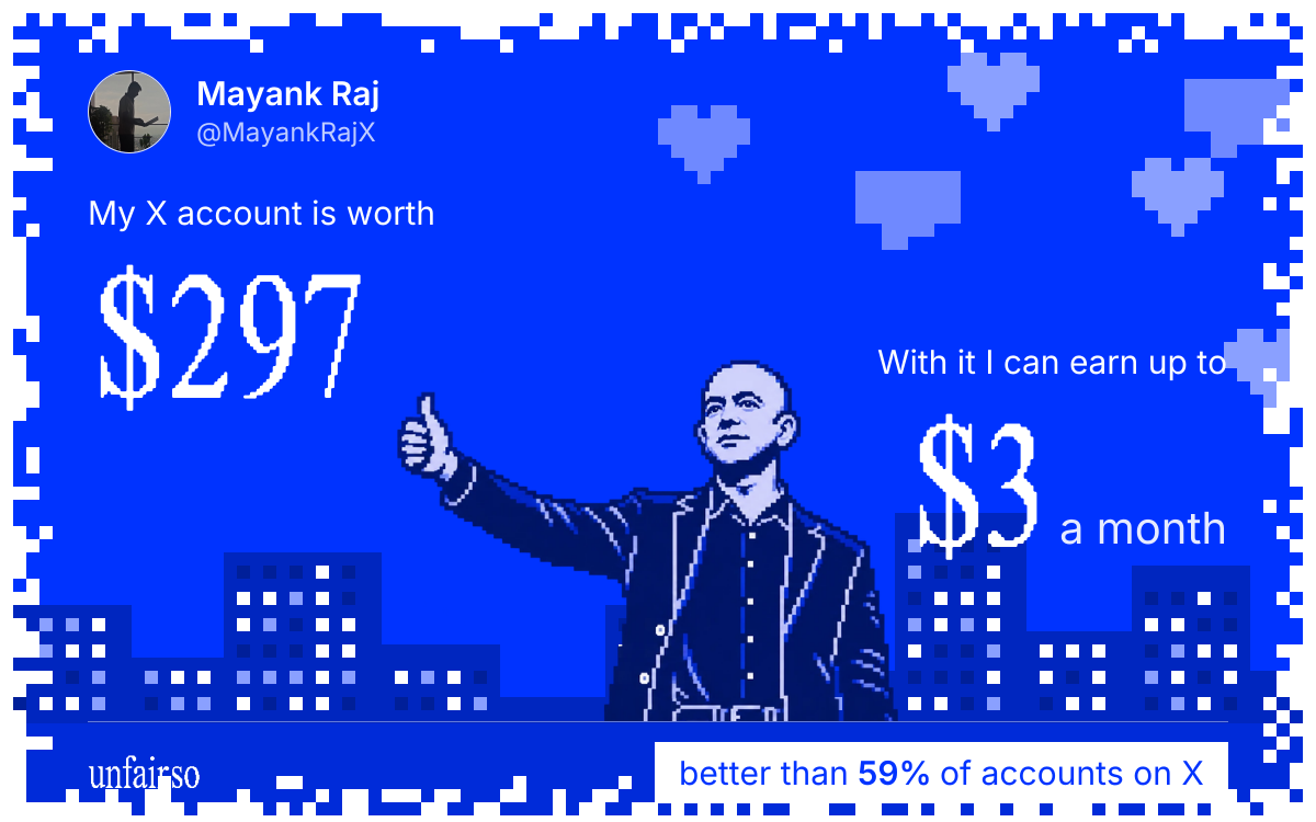 Mayank Raj's X account can earn up to $3 a month