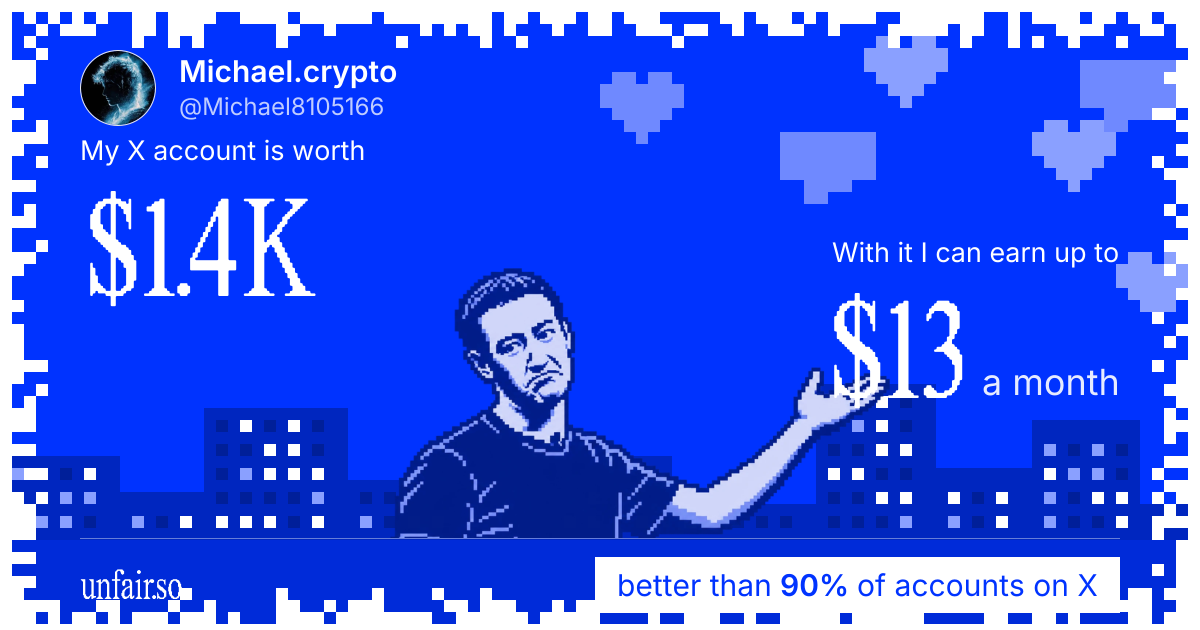 Michael.crypto's X account can earn up to $13 a month
