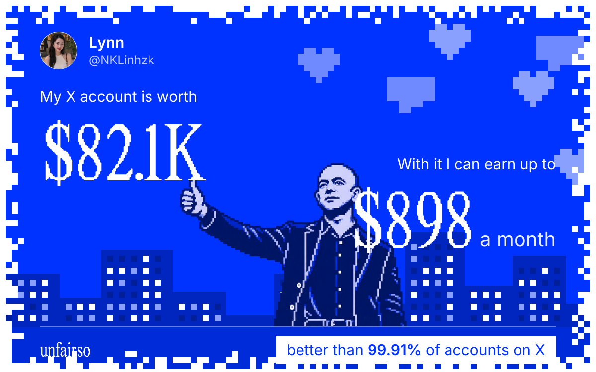 Lynn's X account can earn up to $898 a month