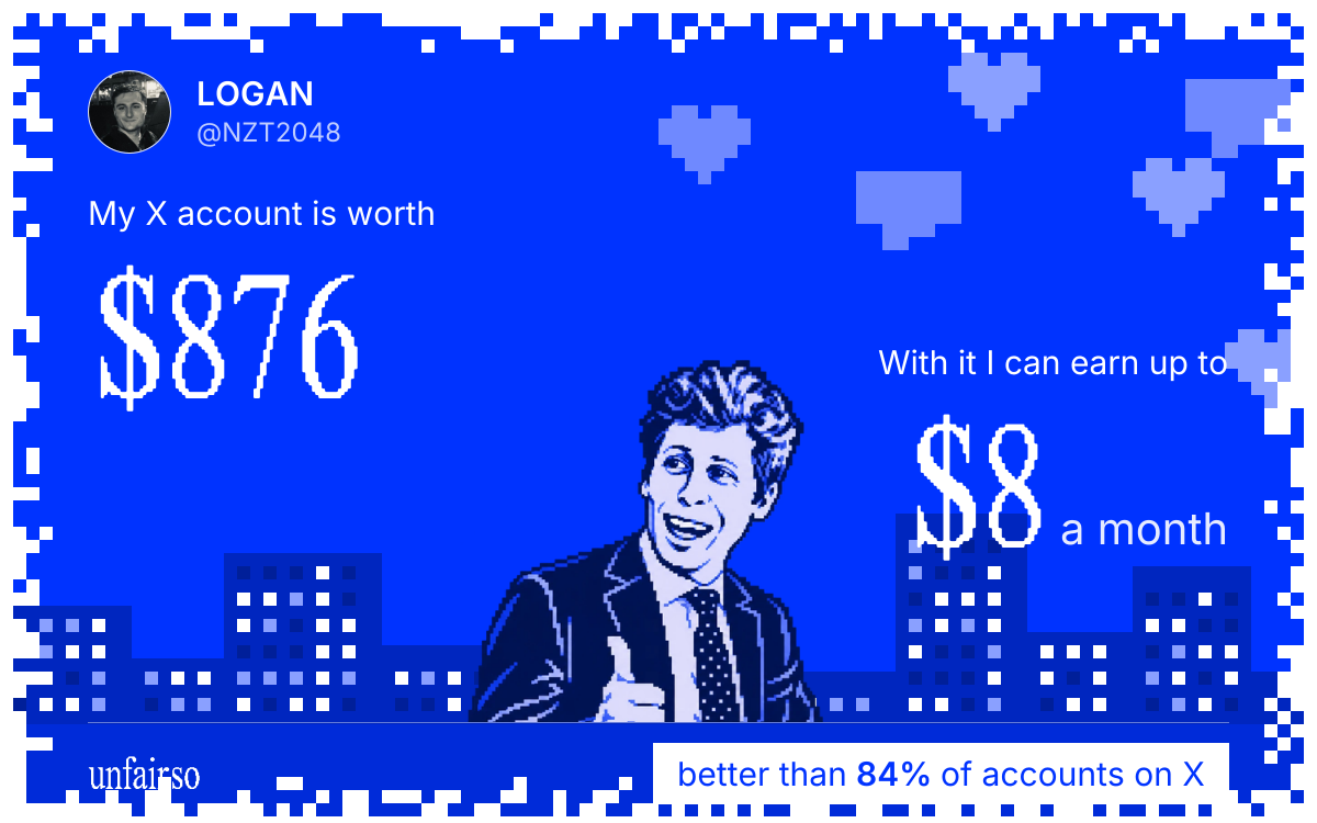 LOGAN's X account can earn up to $8 a month