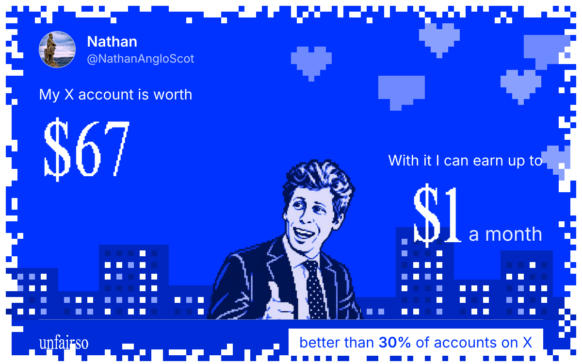 Nathan's X account can earn up to $1 a month