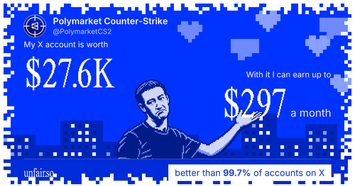 Polymarket Counter-Strike's X account can earn up to $297 a month