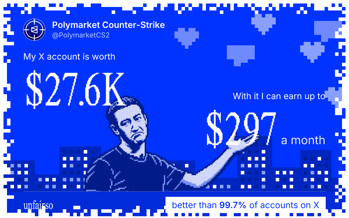 Polymarket Counter-Strike's X account can earn up to $297 a month