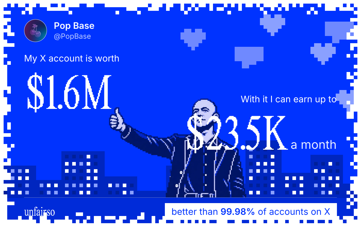Pop Base's X account can earn up to $23.5K a month