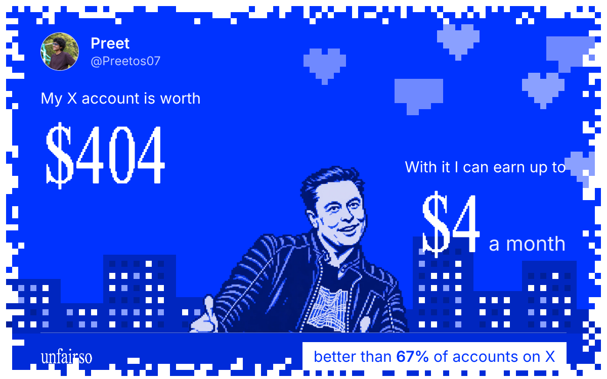 Preet's X account can earn up to $4 a month