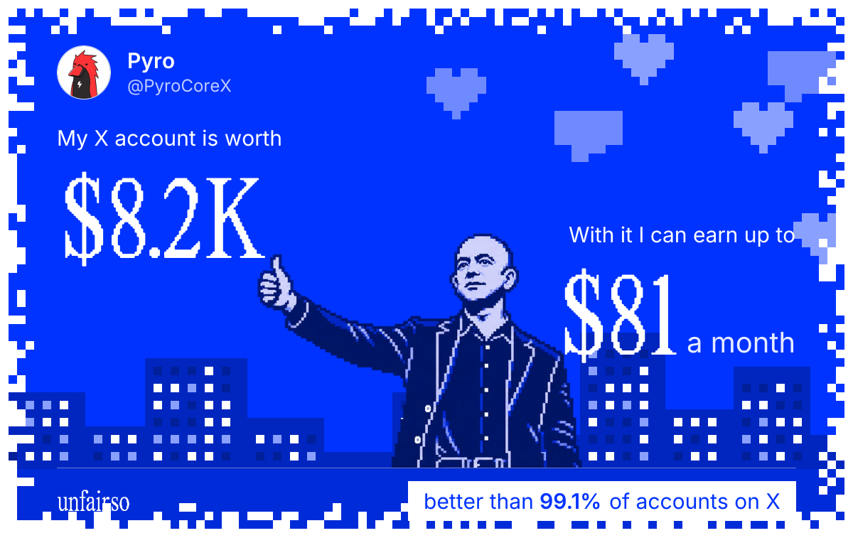 Pyro's X account can earn up to $81 a month