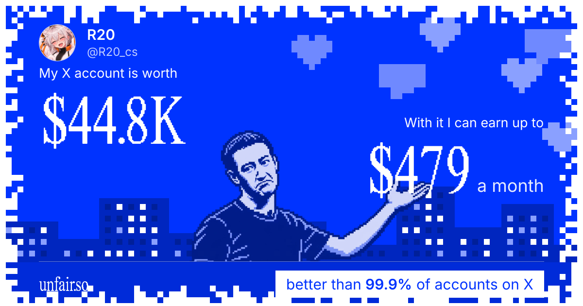 R20's X account can earn up to $479 a month