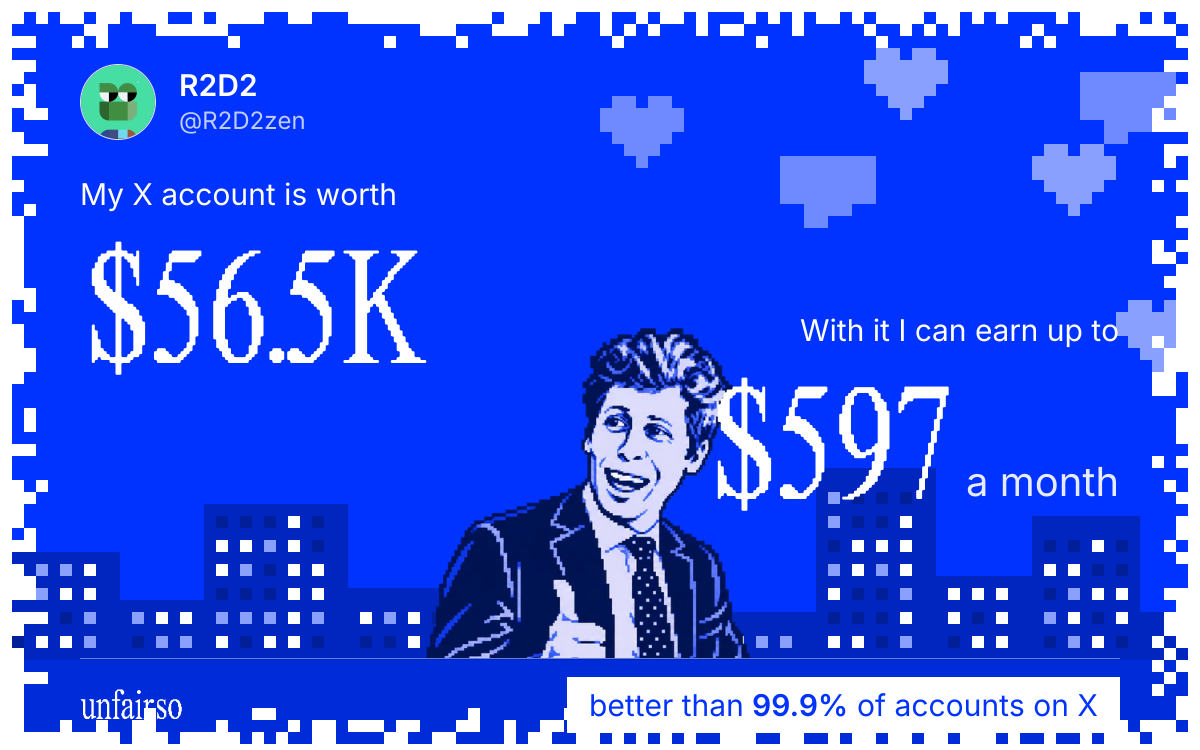 R2D2's X account can earn up to $597 a month