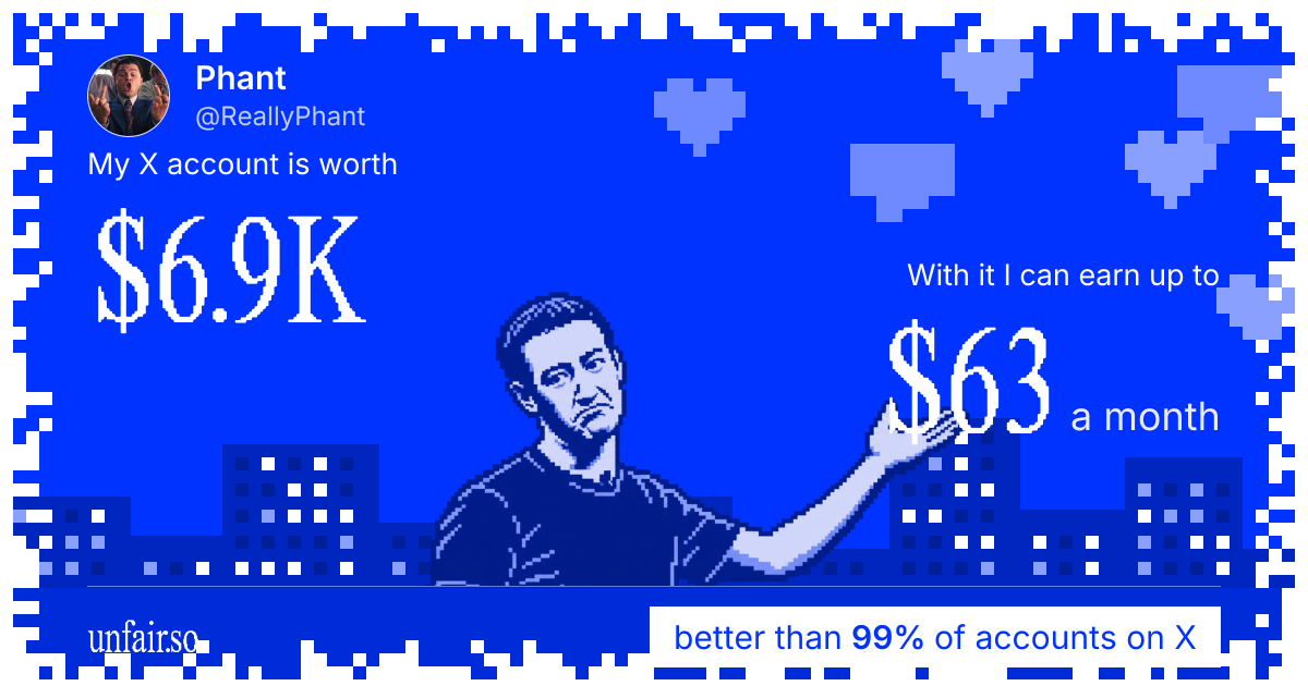 Phant's X account can earn up to $63 a month
