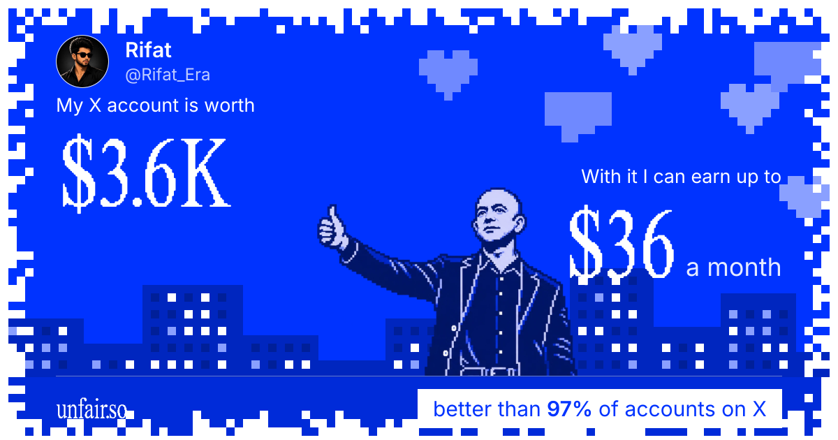 Rifat's X account can earn up to $36 a month