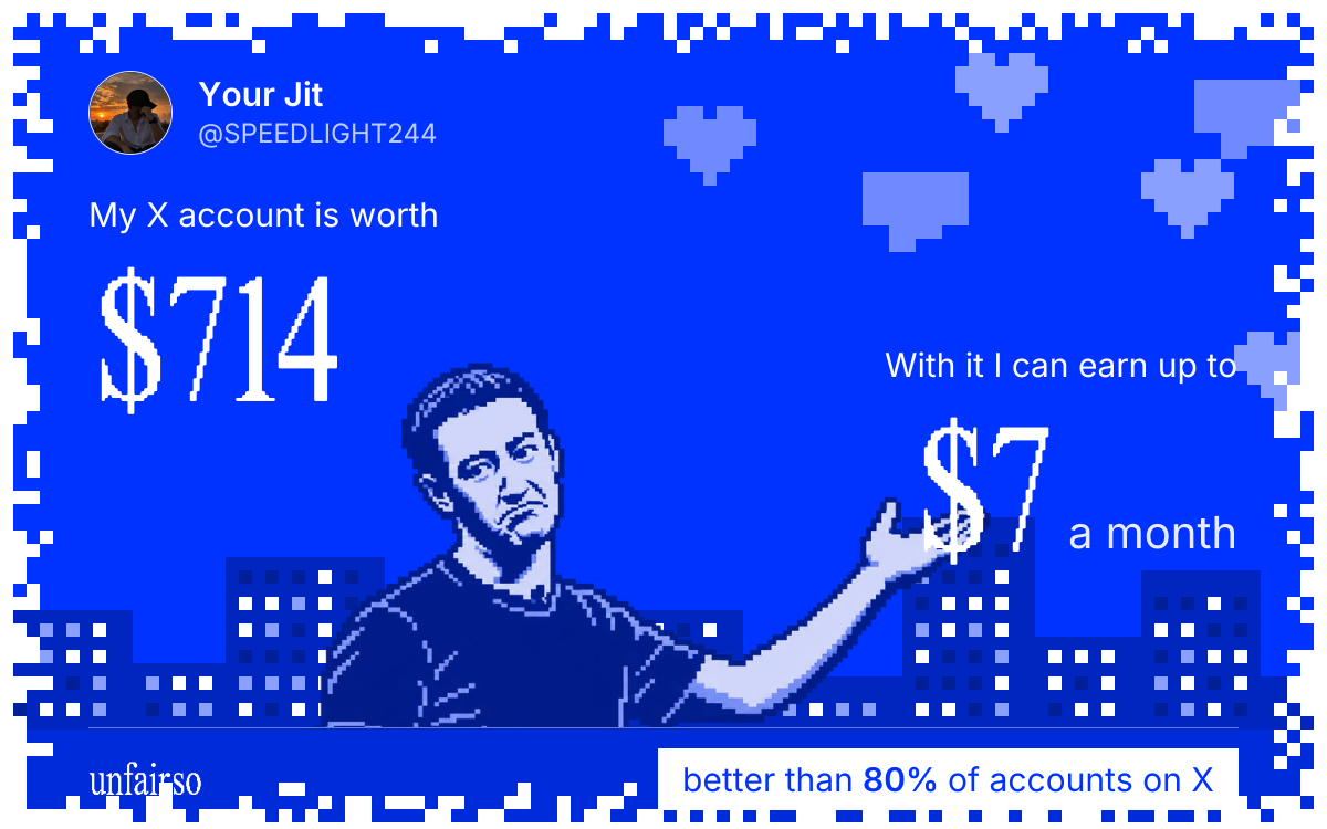 Your Jit's X account can earn up to $7 a month