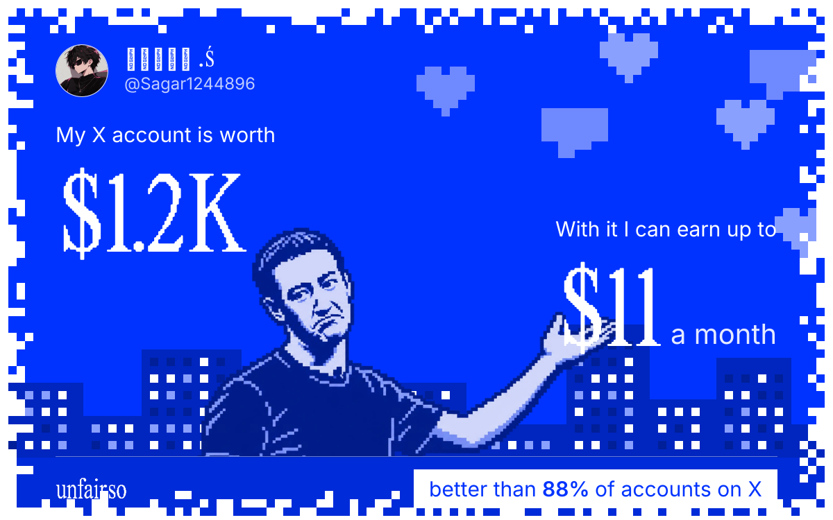 ๐ช๐๐๐ถ๐ .ล's X account can earn up to $11 a month