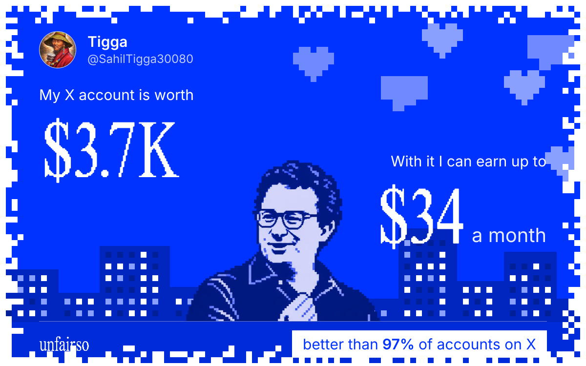 Tigga's X account can earn up to $34 a month