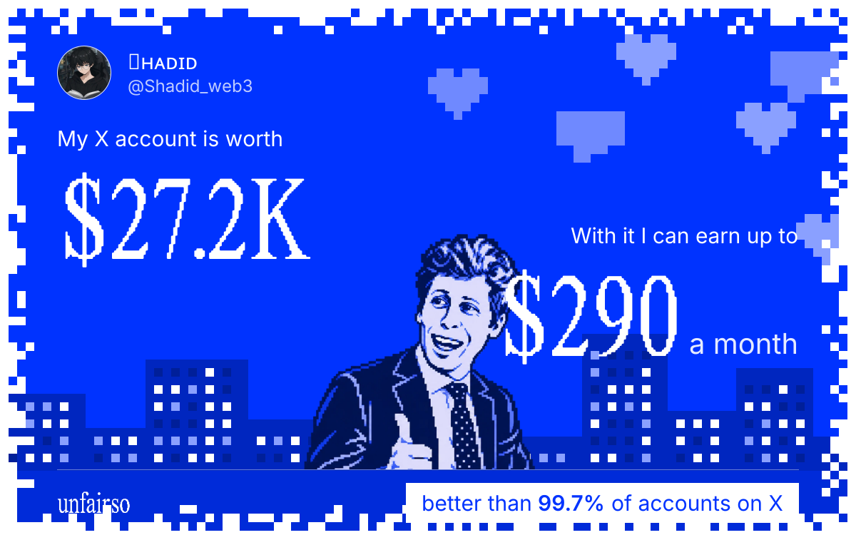 Ꮪʜᴀᴅɪᴅ's X account can earn up to $290 a month