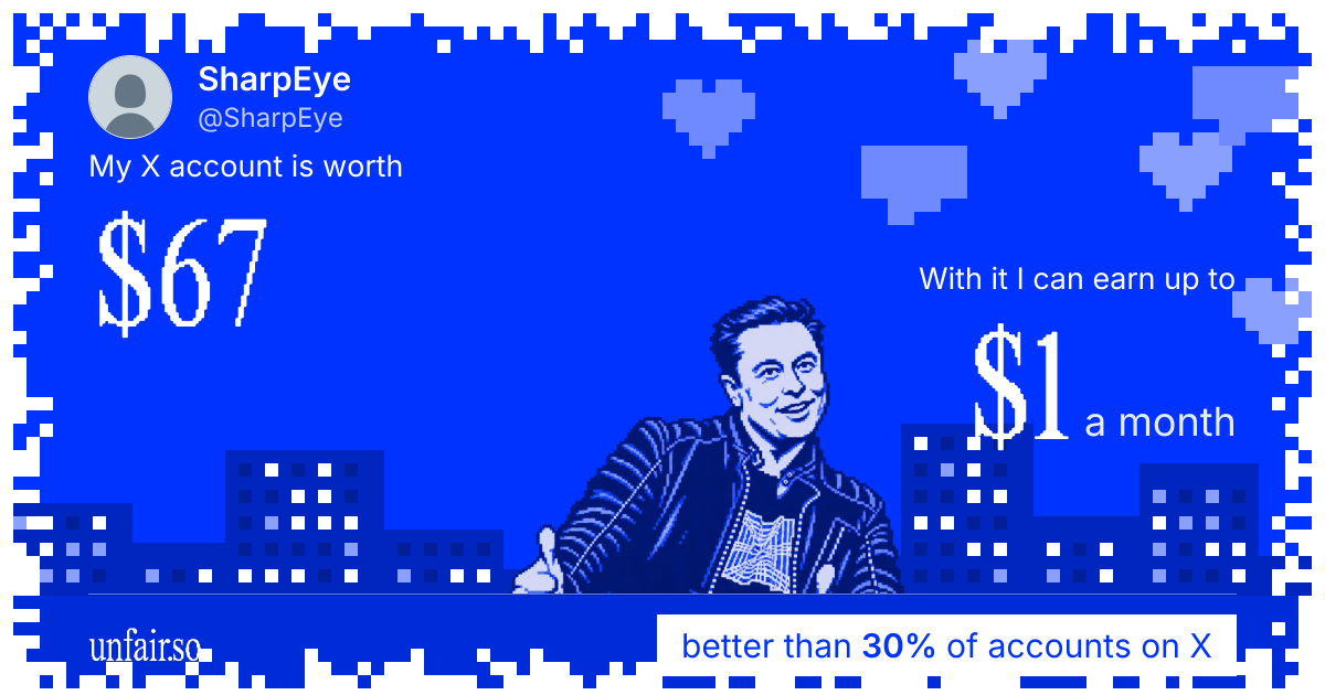 SharpEye's X account can earn up to $1 a month