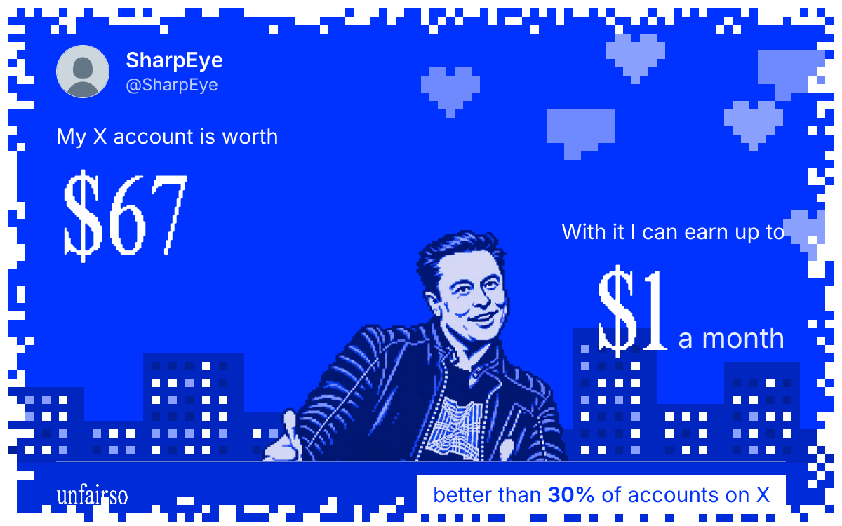 SharpEye's X account can earn up to $1 a month