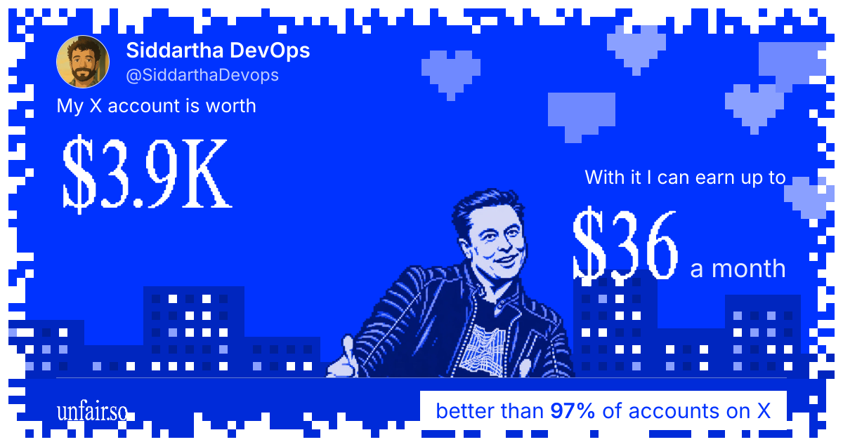Siddartha DevOps's X account can earn up to $36 a month