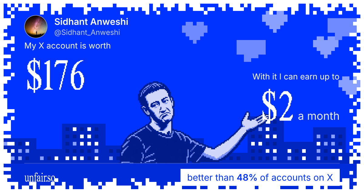 Sidhant Anweshi's X account can earn up to $2 a month