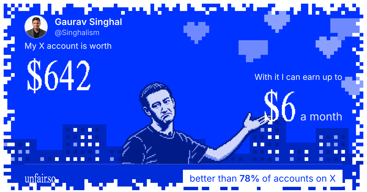 Gaurav Singhal's X account can earn up to $6 a month