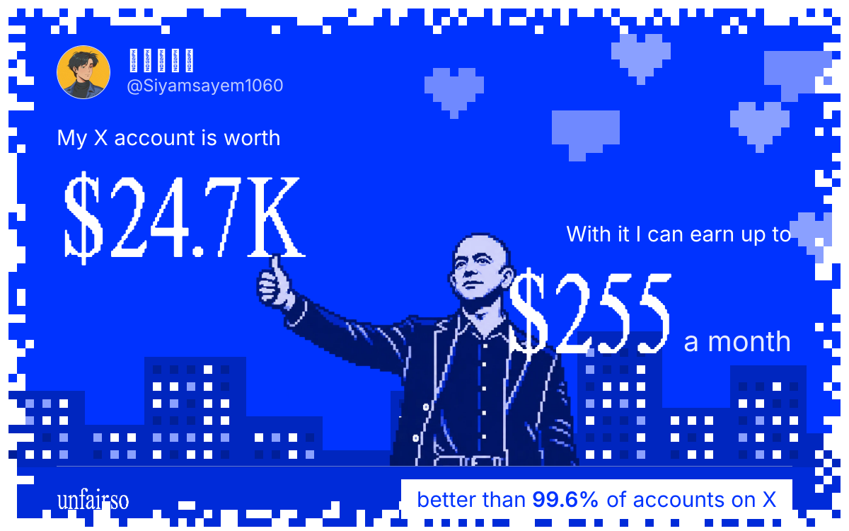 ๐๐๐๐๐'s X account can earn up to $255 a month