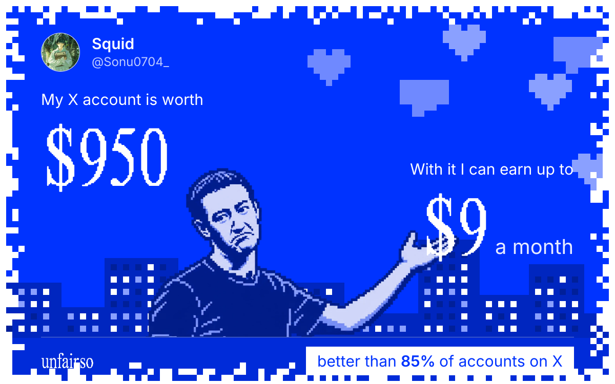 Squid's X account can earn up to $9 a month