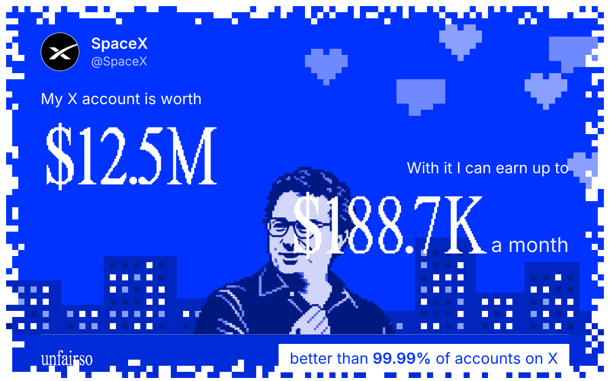 SpaceX's X account can earn up to $188.7K a month