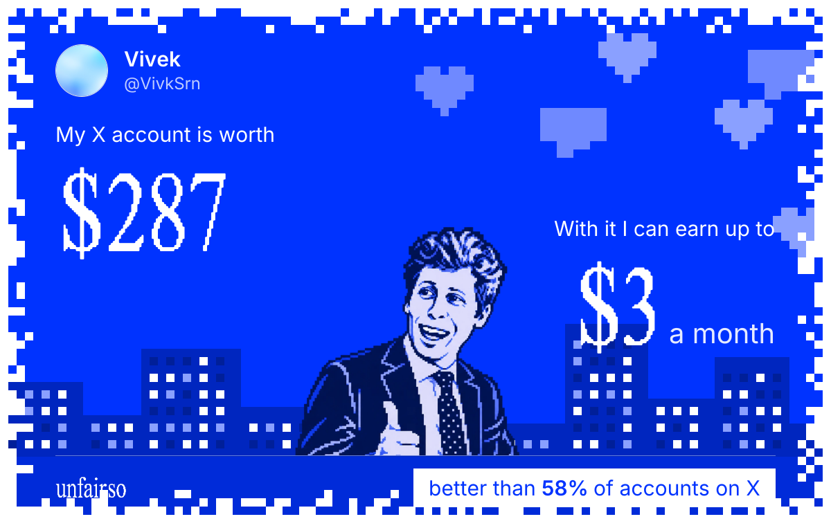Vivek's X account can earn up to $3 a month