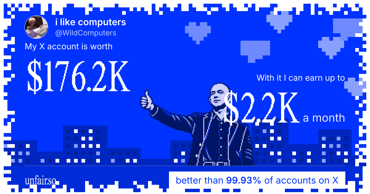 i like computers's X account can earn up to $2.2K a month