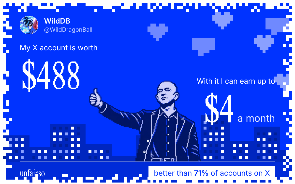 WildDB's X account can earn up to $4 a month