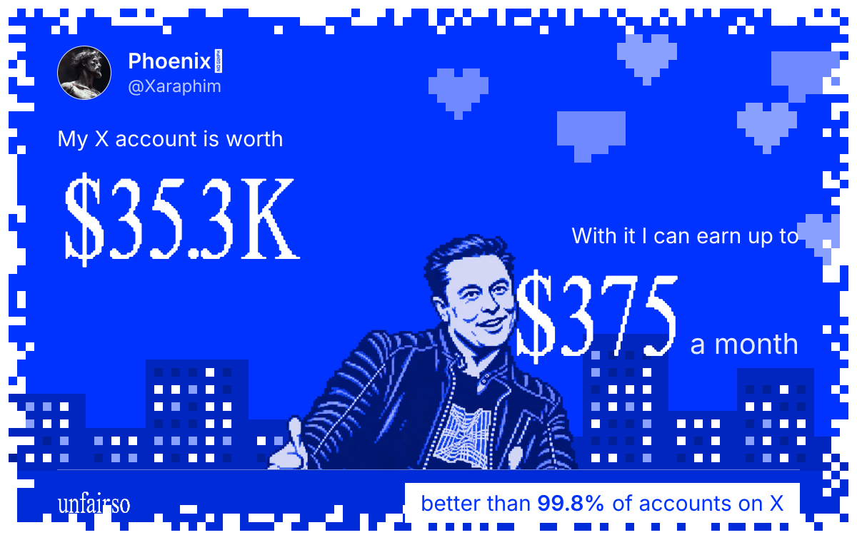 Phoenix𝕏's X account can earn up to $375 a month