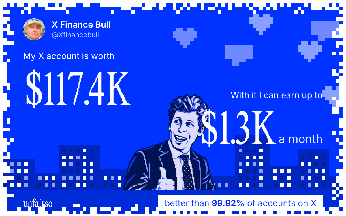 X Finance Bull's X account can earn up to $1.3K a month