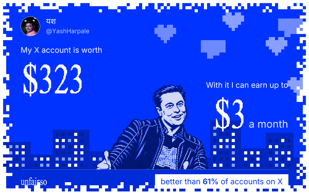 यश's X account can earn up to $3 a month