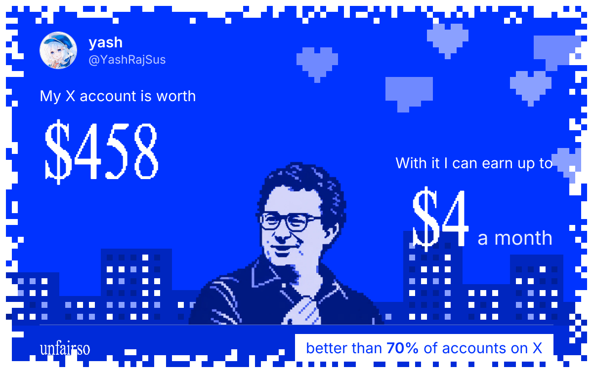 yash's X account can earn up to $4 a month