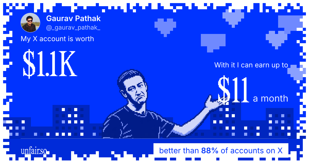 Gaurav Pathak's X account can earn up to $11 a month