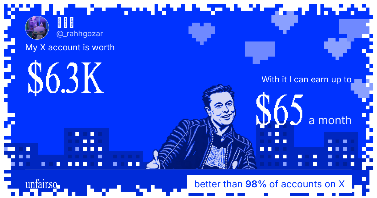 𝙰𝚍𝚖's X account can earn up to $65 a month