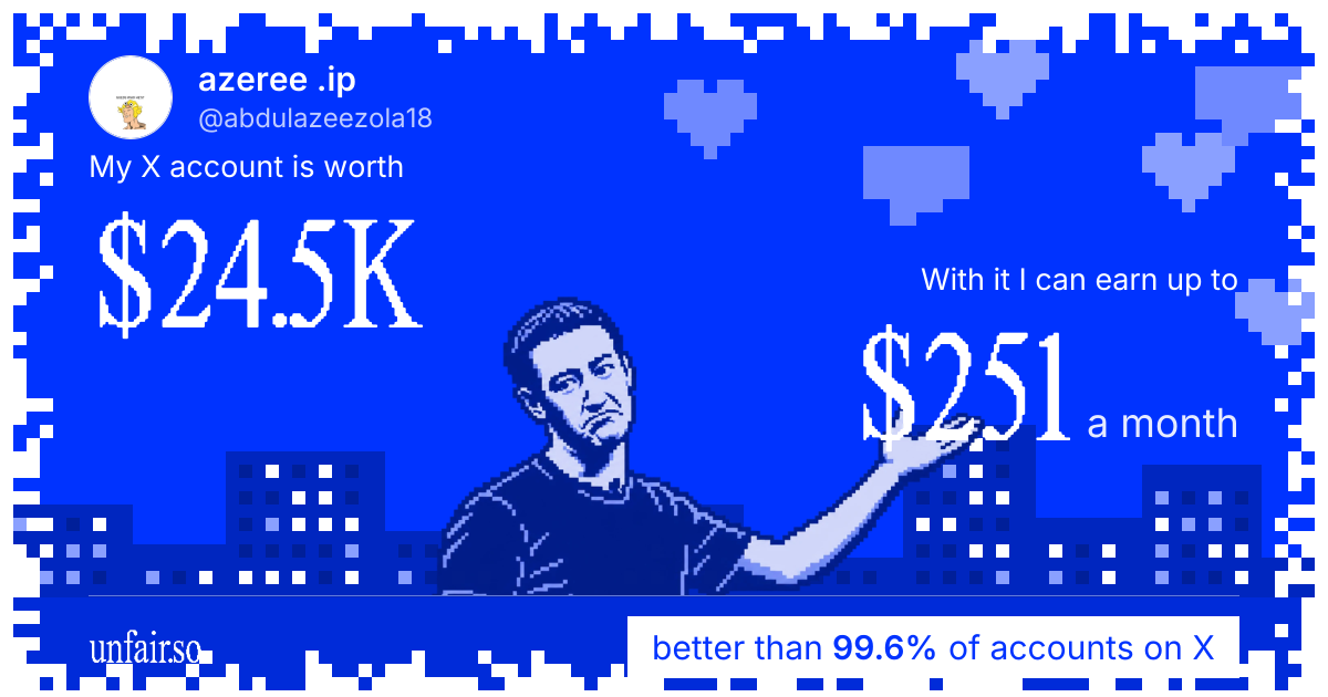 azeree .ip's X account can earn up to $251 a month