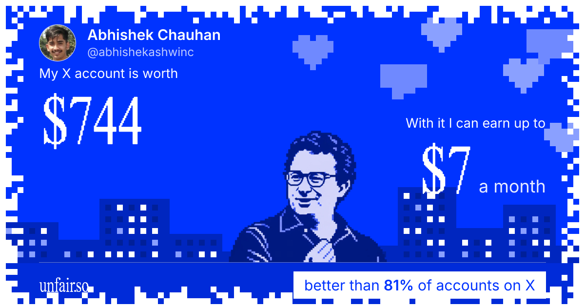 Abhishek Chauhan's X account can earn up to $7 a month