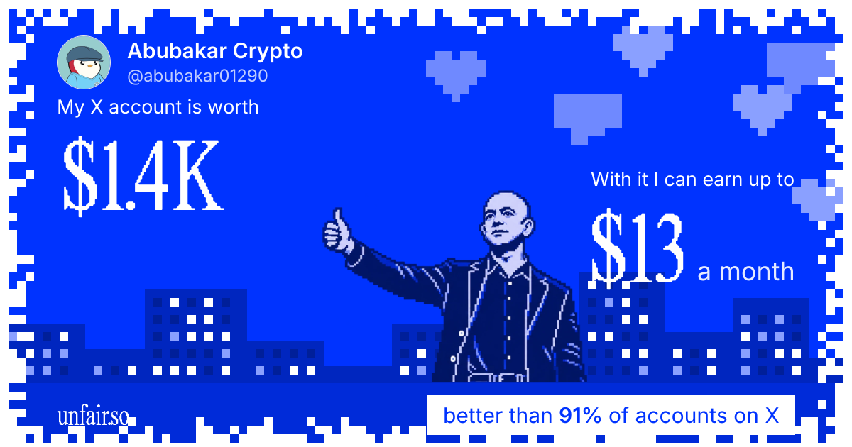 Abubakar Crypto's X account can earn up to $13 a month