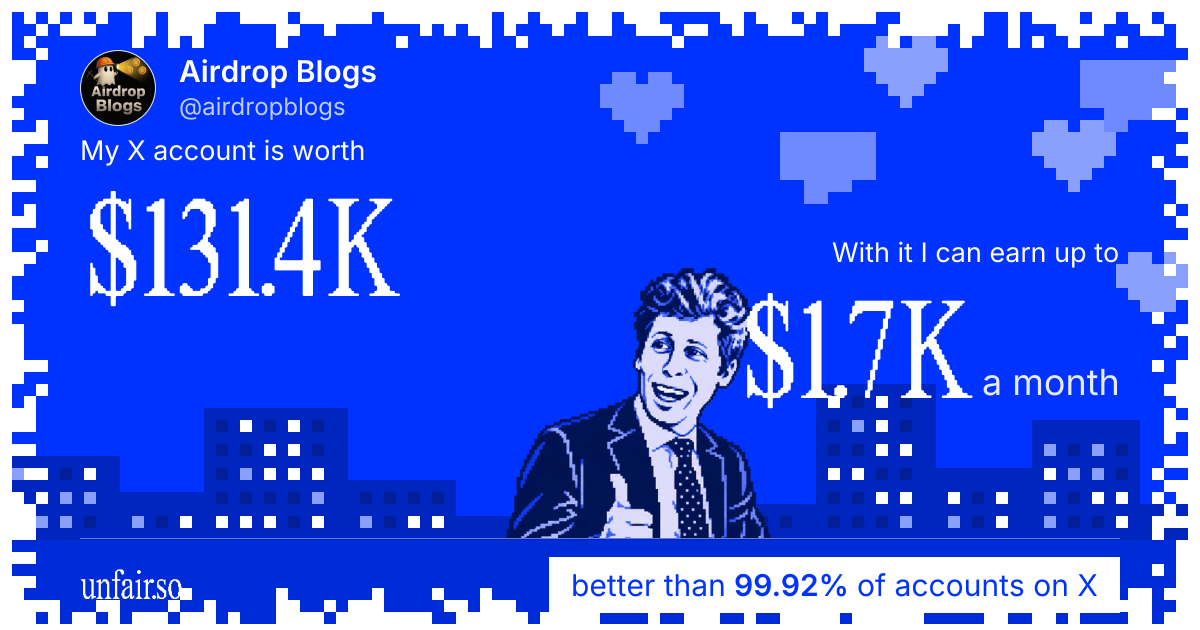 Airdrop Blogs's X account can earn up to $1.7K a month