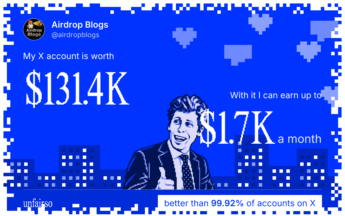 Airdrop Blogs's X account can earn up to $1.7K a month