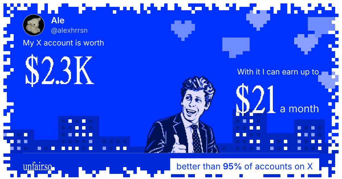 Ale's X account can earn up to $21 a month