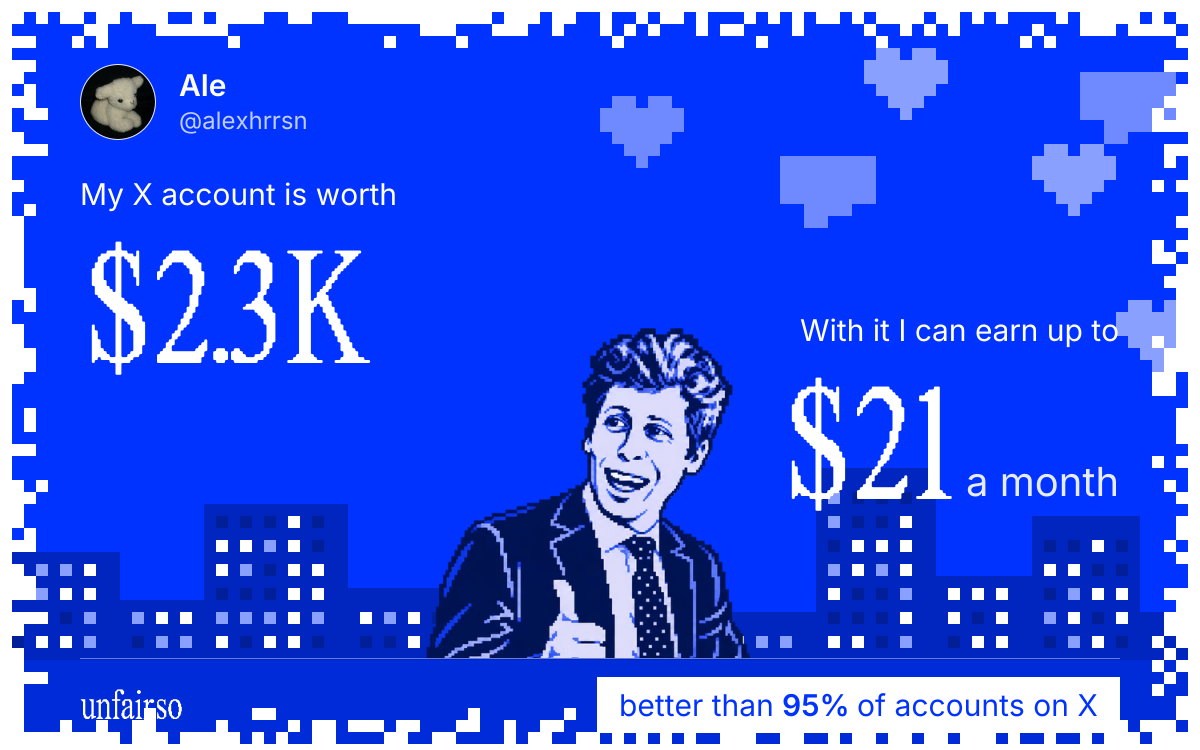 Ale's X account can earn up to $21 a month