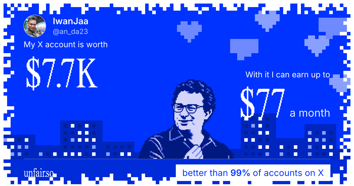 IwanJaa's X account can earn up to $77 a month