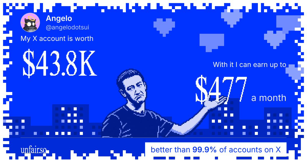Angelo's X account can earn up to $477 a month