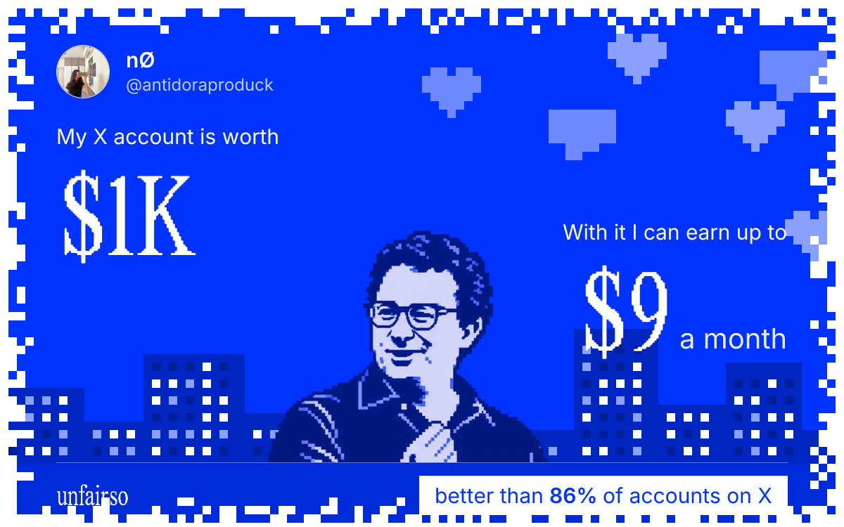 nØ's X account can earn up to $9 a month