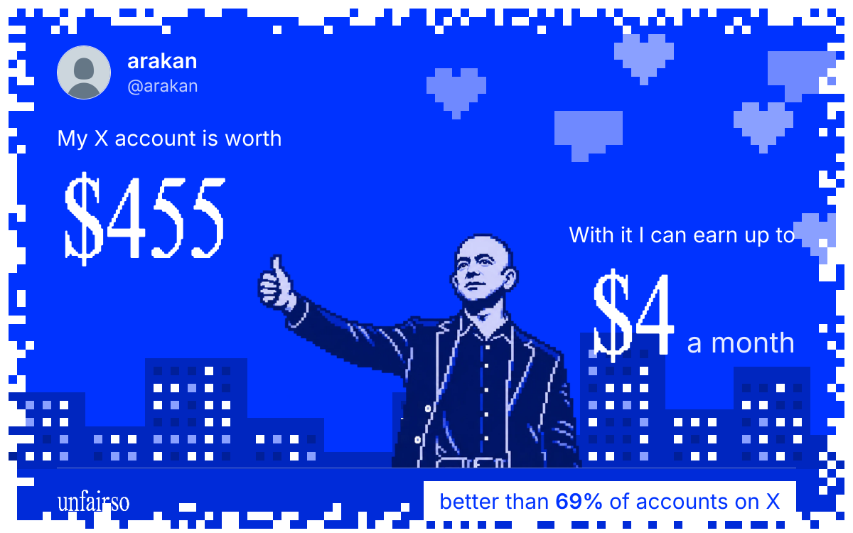 arakan's X account can earn up to $4 a month