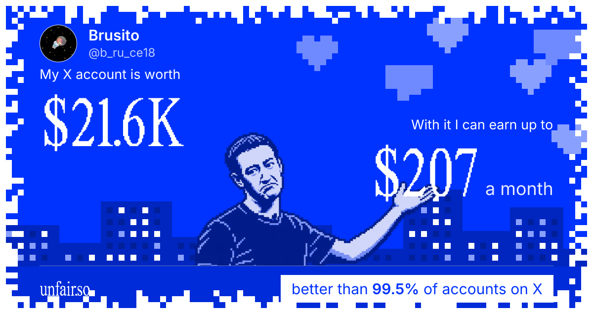 Brusito's X account can earn up to $207 a month