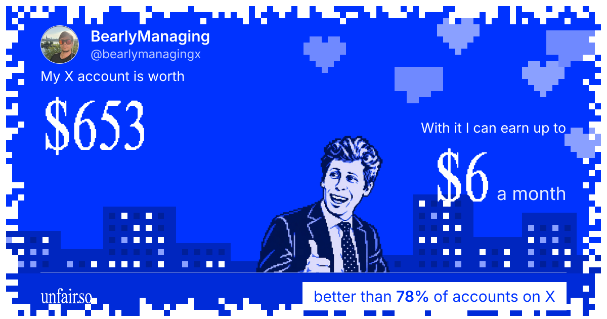 BearlyManaging's X account can earn up to $6 a month