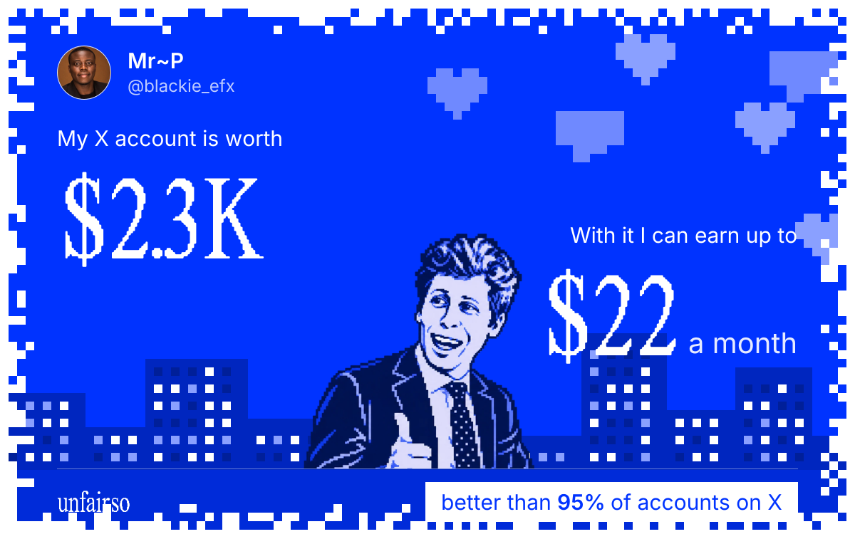 Mr~P's X account can earn up to $22 a month