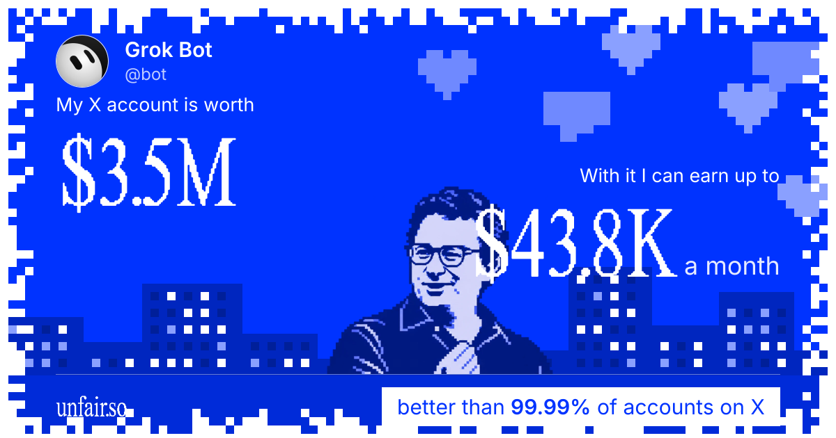 Grok Bot's X account can earn up to $43.8K a month